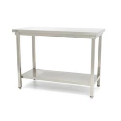 Maxima Table en acier inoxydable 140x60cm avec étagère - 8719632120858_0