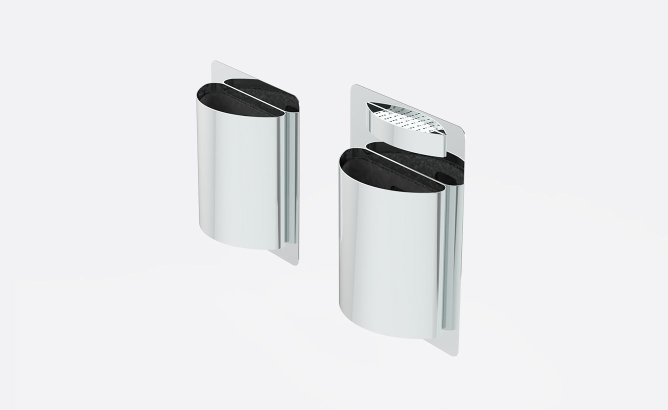 Poubelle publique Metro - Larus - 15L - acier inoxydable - avec option cendrier_0