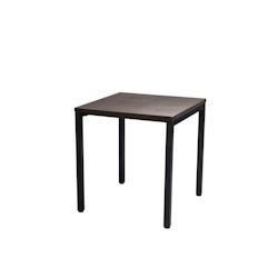 METRO PROFESSIONAL Table de restaurant Panam, bois de frêne/acier, 70 x 70 cm, brun noyer/noir - marron Bois manufacturé 4894447297699_0