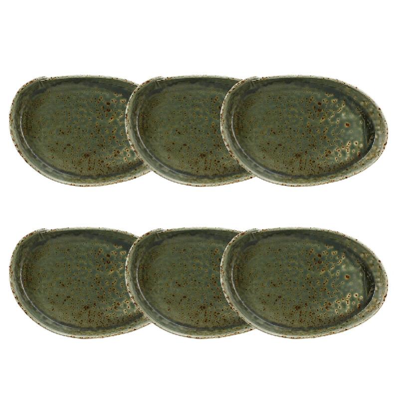 Ogo Living - Lot 6 assiettes ovales sigma 23.5x15.5cm en porcelaine - 3256391053225_0