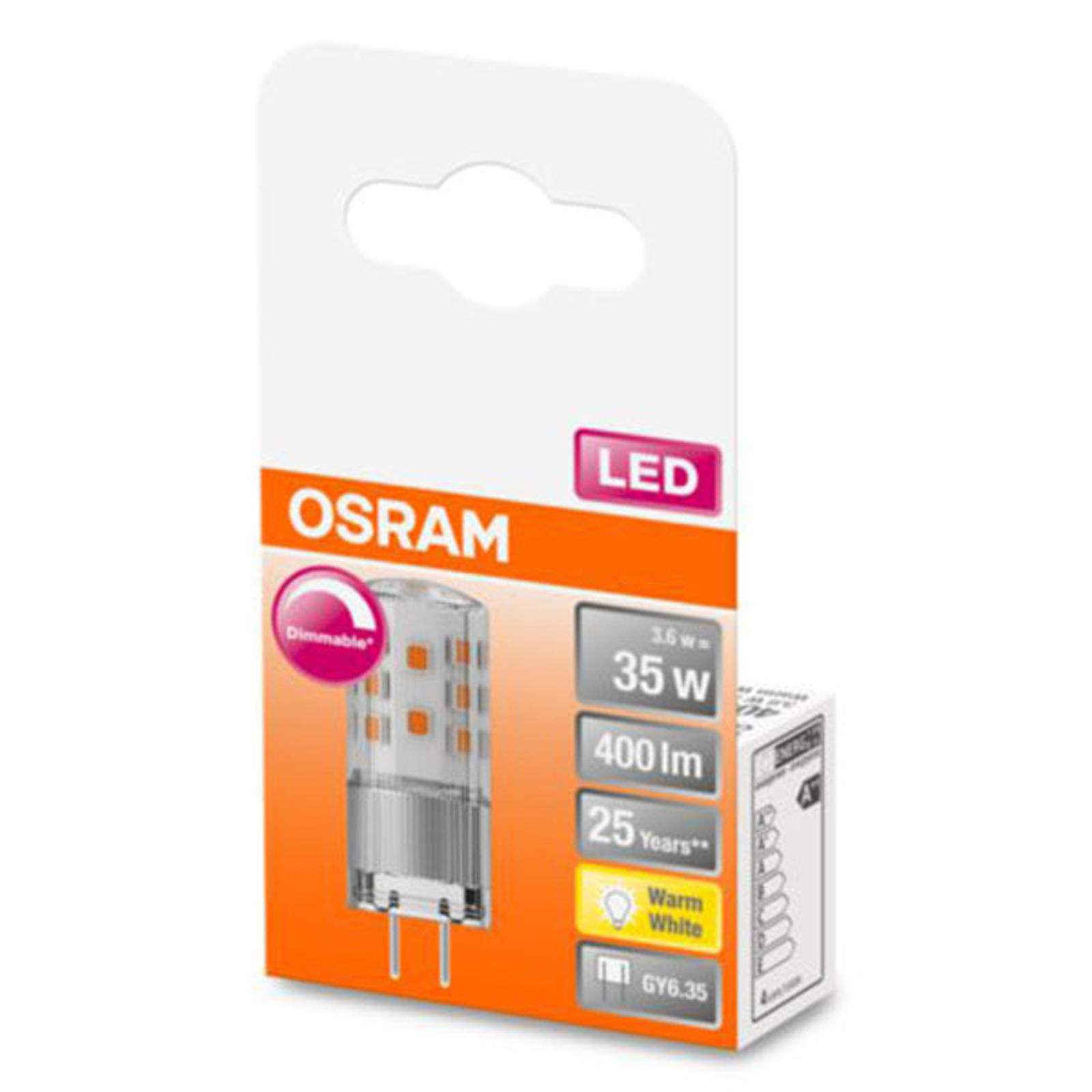 AMPOULE À BROCHES LED OSRAM GY6,35 4,5W 2.700 K À INTENSITÉ VARIABLE
