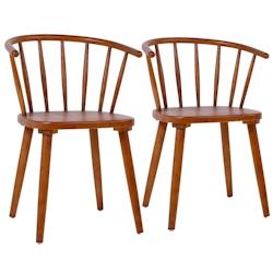 Oviala Business Lot de 2 chaises marron en bois d'orme - Oviala - marron Bois massif 111853_0