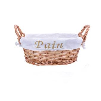 PANIER ROND PAILLE MARRON CLAIR TISSU 25 X 8.5 CM  - COSY & TRENDY - CORBEILLE