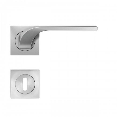 POIGNÉES DE PORTE SUR ROSACES CARRÉES SÉRIE ER 87Q LAS VEGAS - SATINÉ - CLÉ L KARCHER DESIGN