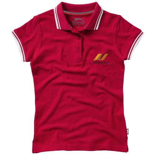 Polo manches courtes avec détails rayures pour femme - Deuce - 100% coton peigné - 180 g/m²_0