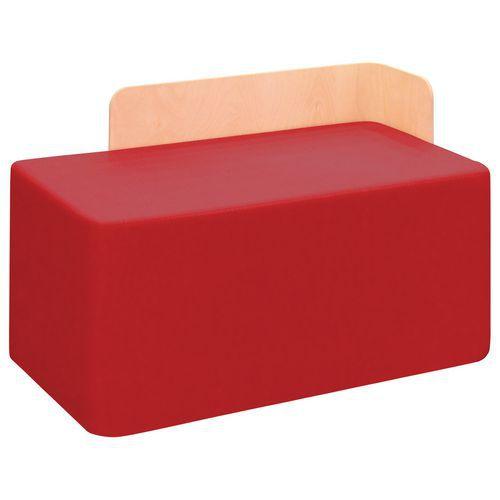 POUF RECTANGULAIRE KOP DOSSIER À GAUCHE PVC URBAN TOMATE