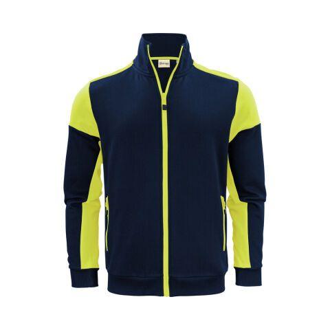 PRINTER PRIME PRIME SWEATSHIRT FULLZIP HOMMES MARINE/JAUNE FLUO - TAILLE XXXL
