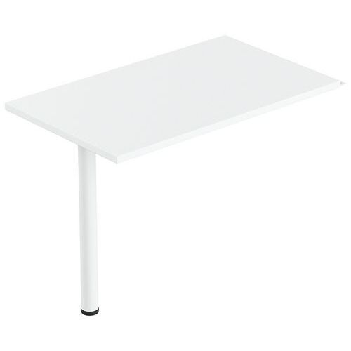 RETOUR ISIA 80 X 60 CM + 1 PIED MÉTAL BLANC/BLANC - MBA