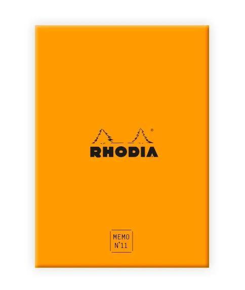 RHODIA Coffret bloc Memo N°11 240 feuillets 85x115mm 80 g/m² quadrillé 5x5 - orange 194049C_0