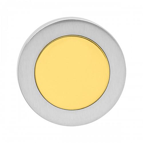 ROSACE 3 PIÈCES RONDE ZIRCONIUM ET INOX SATINÉ SÉRIE EZ1332 BORD DROIT - BORGNE KARCHER DESIGN