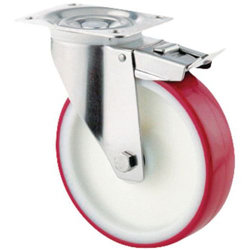 ROULETTE PIVOTANTE EN NYLON FORCE:350 KG H HT:200 MM - TENTE