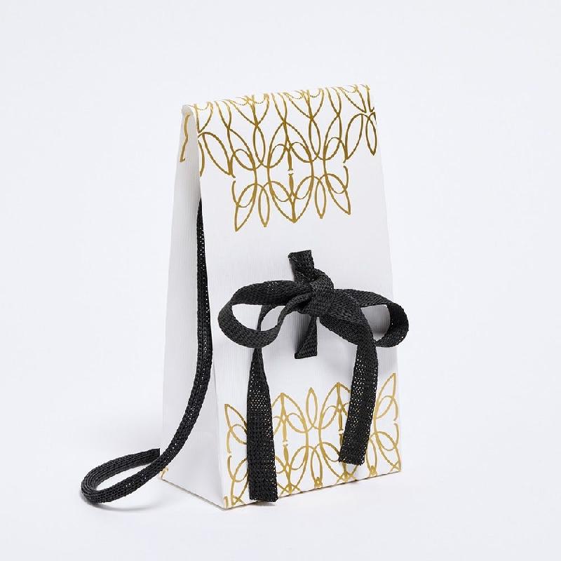 Sac luxe Lola bandoulière papier et ruban noir 11,4x6,4x20 cm - par 5_0