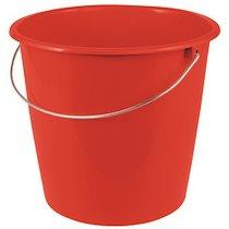 SEAU DE MÉNAGE 'ERIK', ROND, 10 LITRES, ROUGE - LOT DE 6