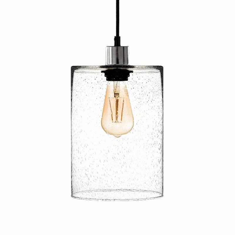 SOLBIKA LIGHTING SUSPENSION SODA CYLINDRE VERRE CLAIR Ø 18CM