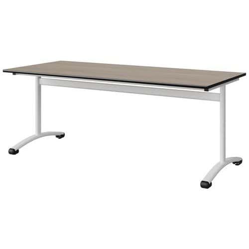 TABLE MALIBU 180X80 T5 DL STR ANTIB CHÊNE 1146/NOIR BLC 9016