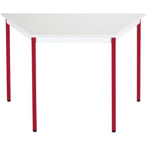 TABLE UNIVERSALIS TRAPEZE 140X70X70 PLATEAU GRIS/3000 ROUGE