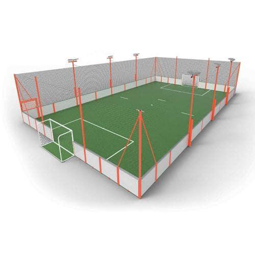 TERRAIN DE SOCCER FOOT5 COMPLET SCELLEMENT DIRECT 30 X 18 M AVEC ÉCLAIRAGE