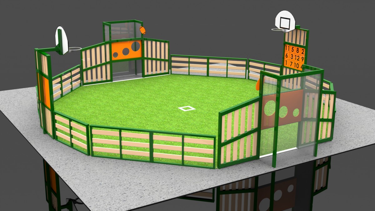 Terrain multisports pour diverses activités sportives