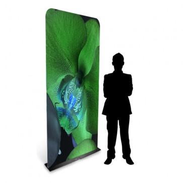 Totem monolit - Design élégant et ergonomique - Structure alu avec tissu imprimé recto verso_0