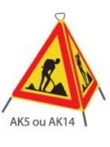 Tripode rétroréfléchissant jaune ak5_0