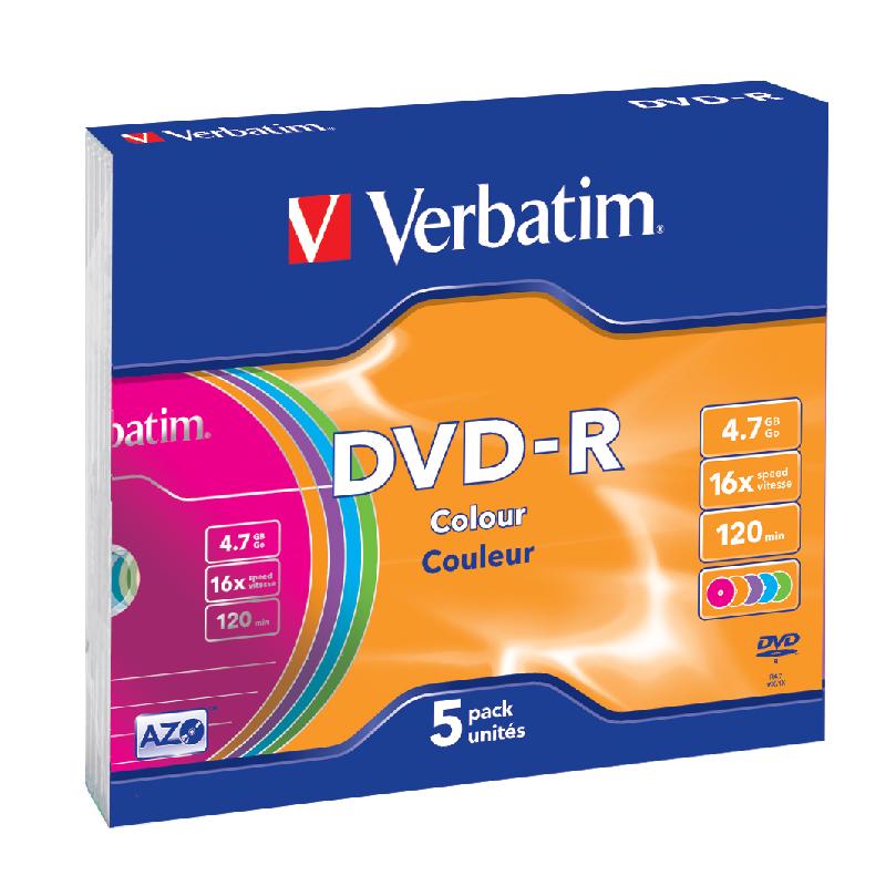 Verbatim DVD-R Colour 4,7 Go 5 pièce(s)_0
