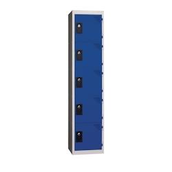 Vestiaires 5 cases x 1 colonne - En kit - Bleu - Largeur 30cm PROVOST - bleu acier 207001820_0