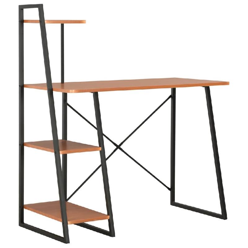 VidaXL Bureau avec étagère Noir et marron 102x50x117 cm Modèle Atlas Épuré - marron 20285_0