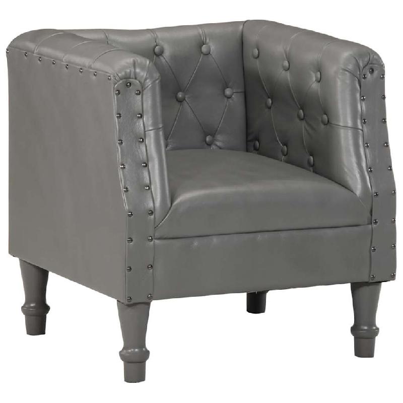 VidaXL Chaise cabriolet gris cuir véritable Modèle Yermelis - 286591_0