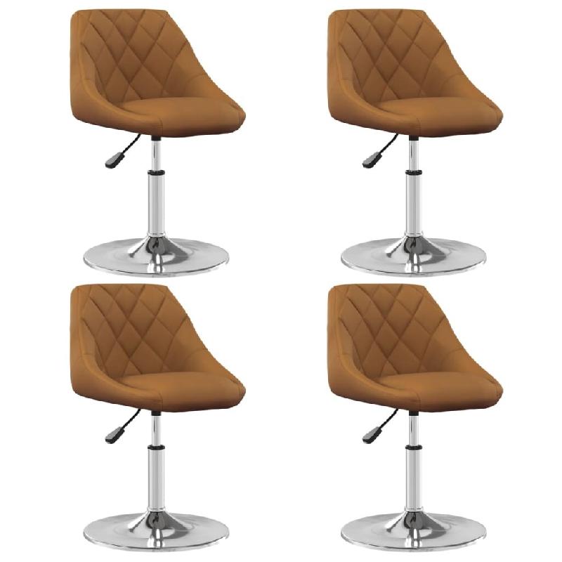 VidaXL Chaises à manger pivotantes lot de 4 Marron Velours Modèle Xamira - 3088756_0