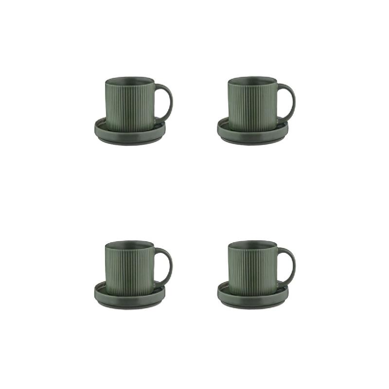 Bjorn Tasse SCANDI 15cl et soucoupe Ø12cm - 8 pièces - Olive - vert 3701488309445_0