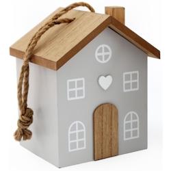 Bloc-porte en MDF Maison 12 x 8.5 x 13 cm gris Sil - gris 3700866350055_0