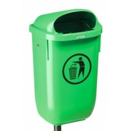 Corbeille plastique First 50 litres - Polypropylène - Fixation murale ou poteau_0