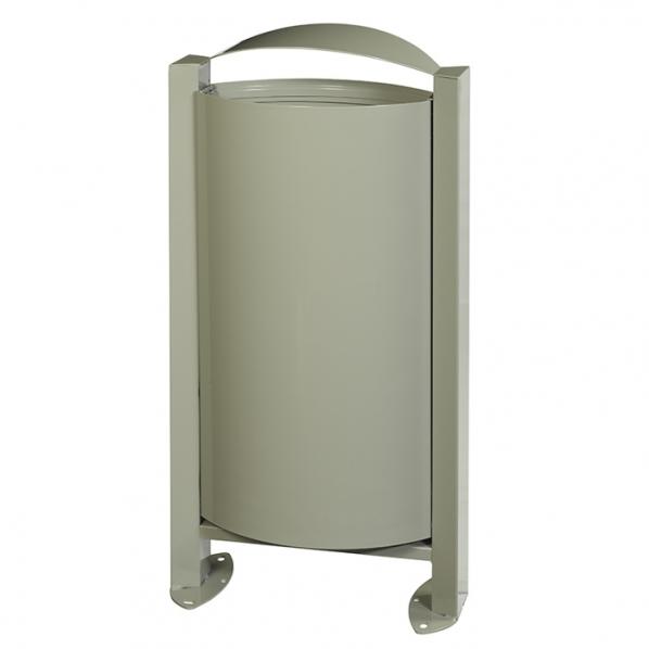 Corbeille sur pied ARKEA 60L - Gris ciment - Design urbain - Marque Rossignol_0