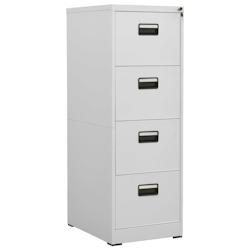 Décoshop26 - Caissons à tiroirs meuble de bureau armoire à dossiers 4 tiroirs 46 x 62 x 133 cm acier gris clair DEC024536 - gris 3000254758143_0