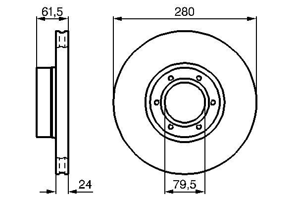 Disque de frein ventilé Bosch 0986478745 - boîte de 2 disques pour montage avant, 6 trous_0