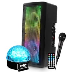 Enceinte Karaoké SONO DJ PARTY Mobile SRX206 autonome LED - 300W - USB/SD/Bluetooth + Micro + lumière SIXMAGIC - 3701123945694_0