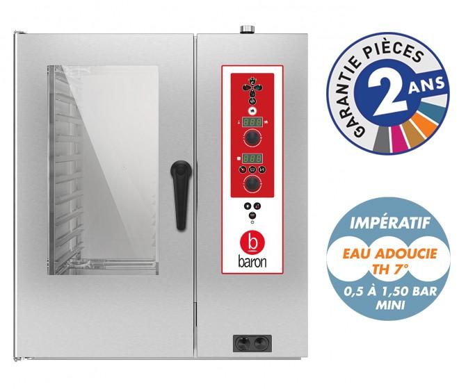 Four mixte gaz à injection de vapeur - 10 niveaux GN 1/1 - Version S - Baron OPVGS101 - acier inox AISI 304 - programmable avec 99 programmes_0