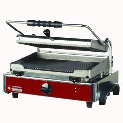 Grill panini électrique medium - plaques rainurées - GR-PANOS - fonte alimentaire et structure inox AISI 304_0