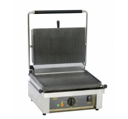 Grill panini rainuré Roller Grill - Plaques en fonte 36x24 cm - Thermostat 0-300°C - 3000 W_0