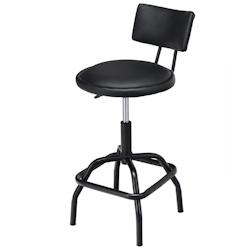 Helloshop26 - Tabouret de bar réglable 62 - 73 cm chaise de bar pivotant avec dossier rembourré et repose-pieds pour bars cuisines 20_0009483 - 3000_0