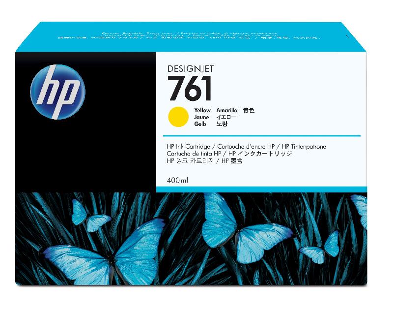HP 761 cartouche d'encre DesignJet jaune, 400 ml_0