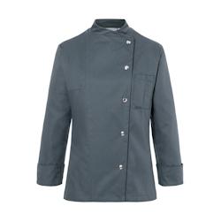 KARLOWSKY - Veste de cuisine femme manches longues, avec boutons-pressions, anthracite, taille 36 - lavage industriel_0