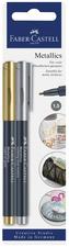 FABER-CASTELL MARQUEUR METALLICS, CARTE BLISTER DE 2 - LOT DE 5