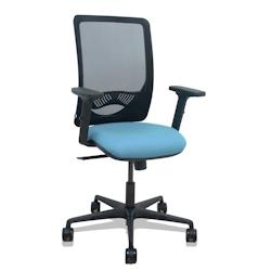 Piqueras y Crespo Silla Zulema sincro malla negra asiento bali azul cielo brazos 2D ruedas 65mm - bleu multi-matériau 390SM840B13B2DB68R65_0