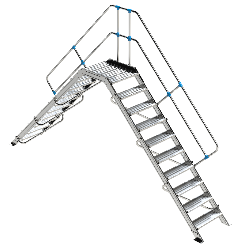 Plateforme double accès 45° 2 x 10 0,60 x 4,75 2,01 3,51_0