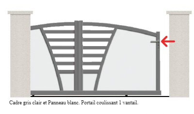 Portail coulissant à rail Ascot - simple vantail bombé semi-ajouré en aluminium - fabriqué en France_0