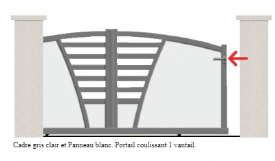 Portail coulissant à rail ascot / simple vantail / bombé / semi-ajouré / en aluminium_0