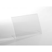 Pv1001 - Porte-visuel de comptoir en plexiglas transparent - Pluxi - largeur totale : 210 mm, hauteur totale : 148 mm_0