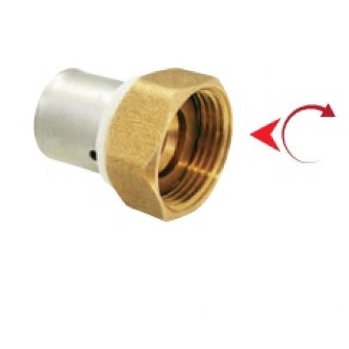 RACCORD PER À SERTIR - UNION FEMELLE - DIAM 20 MM - FILETAGE 15X21 BOUTTÉ