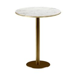 Restootab - Mange-debout Ø60cm Rome bistrot marbre veiné - blanc Bois manufacturé 3701665200572_0